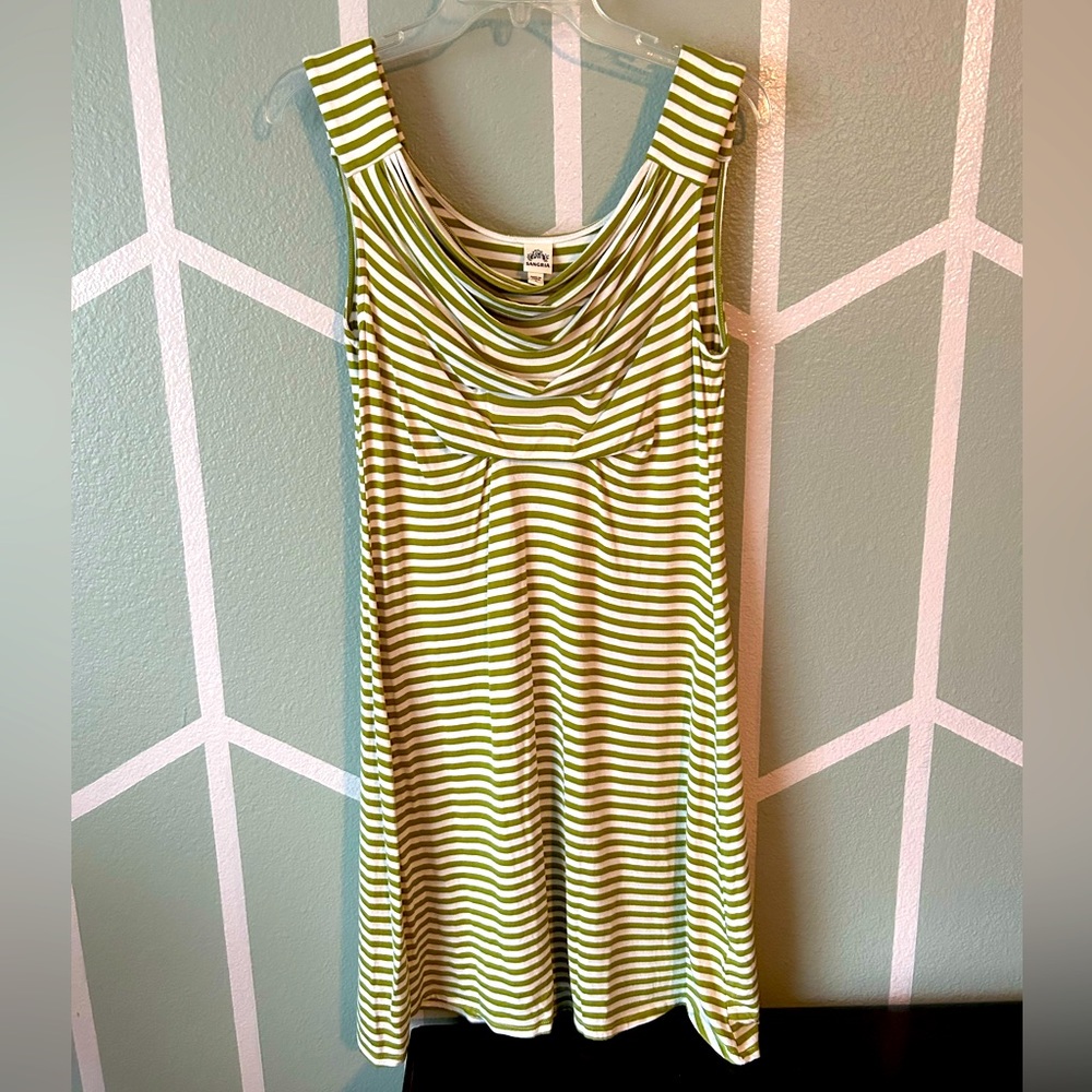 Stripped buttery soft avocado green dress